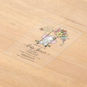 Niedlich Baby Elephant Girl Floral Swing Babydusch Acryleinladungen (Ablage )