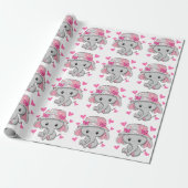 Niedlich Baby Elephant Girl Geschenkpapier (Ungerollt)