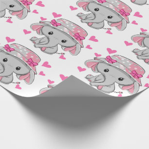 Niedlich Baby Elephant Girl Geschenkpapier