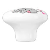 Niedlich Baby Elephant Girl Keramikknauf (Seitenansicht)