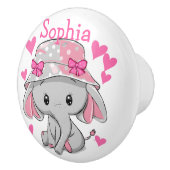 Niedlich Baby Elephant Girl Keramikknauf (Rechts)