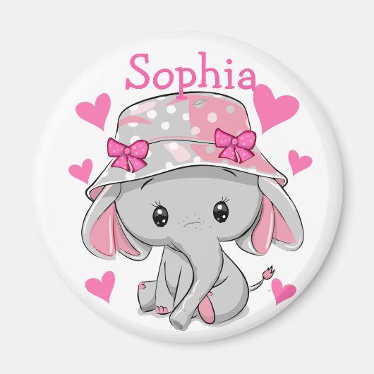 Niedlich Baby Elephant Girl Magnet (Vorne)