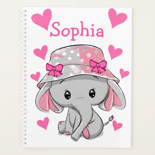 Niedlich Baby Elephant Girl Planer (Vorderseite)