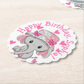 Niedlich Baby Elephant Girl Untersetzer (angewinkelt)