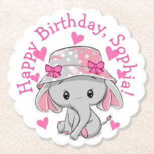 Niedlich Baby Elephant Girl Untersetzer