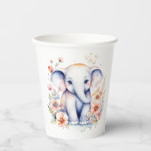 Niedlich Baby Elephant Girl's Baby Shower Pappbecher (Vorderseite)