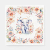 Niedlich Baby Elephant Girl's Baby Shower Serviette (Vorderseite)