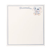 Niedlich Baby Elephant Gray Pale Personalisiert Notizblock (Vorderseite)