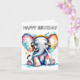 Niedlich Baby Elephant Happy Birthday Karte