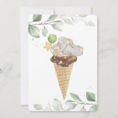 Niedlich Baby Elephant Ice Creme Baby Dusche Einladung (Rückseite)