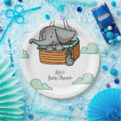 Niedlich Baby Elephant im Hot Air Ballon Basket Pa Pappteller (Party)