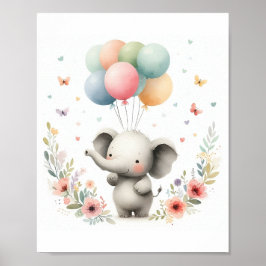 Niedlich Baby Elephant Kinderzimmer Art Poster