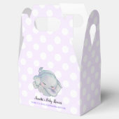 Niedlich Baby Elephant Lavender Polka Dots Baby Du Geschenkschachtel (Geöffnet)