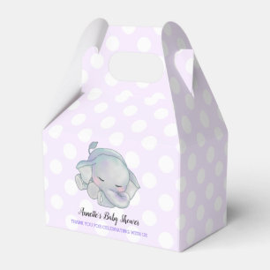 Niedlich Baby Elephant Lavender Polka Dots Baby Du Geschenkschachtel