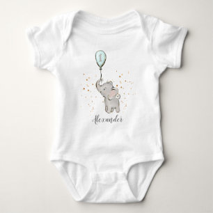 Niedlich Baby Elephant mit Balloon 1. Geburtstag Strampler
