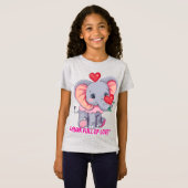 Niedlich Baby Elephant mit Heart Balloon Kinder T  T-Shirt (Vorne ganz)