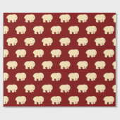 Niedlich Baby Elephant Muster Red Geschenkpapier (Flach)