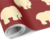 Niedlich Baby Elephant Muster Red Geschenkpapier (Rolleneckpunkt)