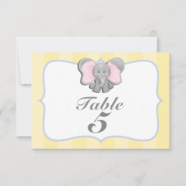 Niedlich Baby Elephant Party Tischnummer Card #2