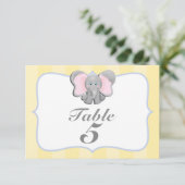 Niedlich Baby Elephant Party Tischnummer Card #2 (Stehend Vorderseite)