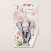 Niedlich Baby Elephant Pastel Watercolor Spring Bl Badhandtuch Set (Handtuch)