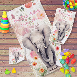 Niedlich Baby Elephant Pastel Watercolor Spring Bl Badhandtuch Set