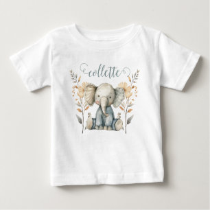 Niedlich Baby Elephant Personalisiert Baby T-shirt