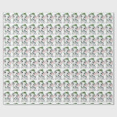 Niedlich Baby Elephant Pine Bough Christmas Patter Geschenkpapier (Flach)