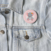 Niedlich Baby Elephant Pink Gray Button (Beispiel)