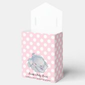 Niedlich Baby Elephant Pink Polka Dots Baby Dusche Geschenkschachtel (Geöffnet)