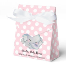 Niedlich Baby Elephant Pink Polka Dots Baby Dusche
