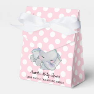Niedlich Baby Elephant Pink Polka Dots Baby Dusche Geschenkschachtel