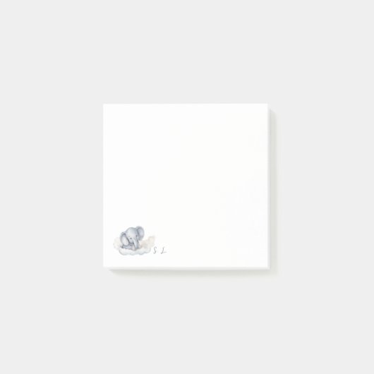 Niedlich Baby Elephant Post-it Klebezettel (Vorderseite)