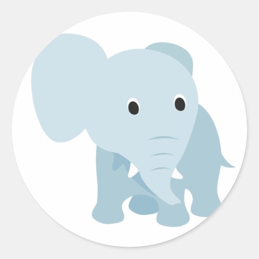 Niedlich Baby Elephant Runder Aufkleber (Vorderseite)
