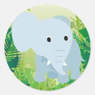 Niedlich Baby Elephant Runder Aufkleber