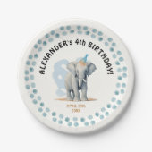 Niedlich Baby Elephant Safari Party Tiere Wasserfa Pappteller (Vorderseite)
