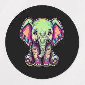 Niedlich Baby Elephant sitzend digitale Abbildung Etiketten (Design 2)
