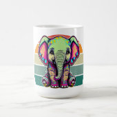 Niedlich Baby Elephant sitzend digitale Abbildung Kaffeetasse (Mittel)
