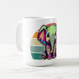 Niedlich Baby Elephant sitzend digitale Abbildung Kaffeetasse