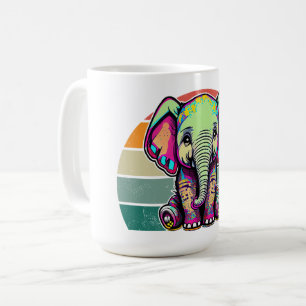Niedlich Baby Elephant sitzend digitale Abbildung Kaffeetasse