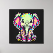 Niedlich Baby Elephant sitzend digitale Abbildung Leinwanddruck (Vorderseite)