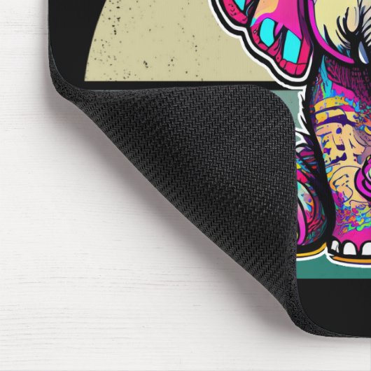 Niedlich Baby Elephant sitzend digitale Abbildung Mousepad (Ecke)