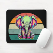 Niedlich Baby Elephant sitzend digitale Abbildung Mousepad (Mit Mouse)