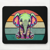 Niedlich Baby Elephant sitzend digitale Abbildung Mousepad (Vorne)