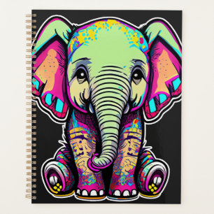 Niedlich Baby Elephant sitzend digitale Abbildung Planer
