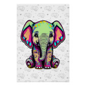 Niedlich Baby Elephant sitzend digitale Abbildung Poster (Vorderseite)