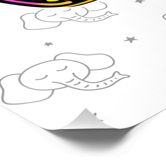 Niedlich Baby Elephant sitzend digitale Abbildung Poster (Ecke)