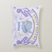 Niedlich Baby Elephant Sweet Dreams Lila Dekokissen (Rückseite(Vertikal))