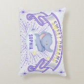 Niedlich Baby Elephant Sweet Dreams Lila Dekokissen (Vorderseite(Vertikal))