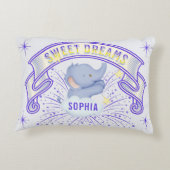 Niedlich Baby Elephant Sweet Dreams Lila Dekokissen (Rückseite)